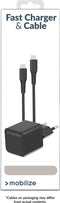 Mobilize Single USB-C Oplader Apple Lightning 1 Meter Power Delivery 20W - Zwart