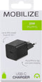 Mobilize Single USB-C Oplader Power Delivery 20W - Zwart