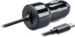 Mobilize Smart Autolader USB-C 1 Meter 2.4A - Zwart