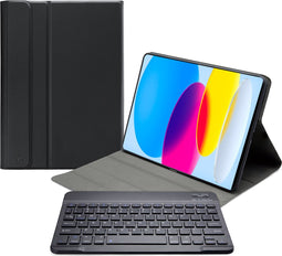 Mobilize Tablethoes geschikt voor Apple iPad 10 (2022) Hoes | Mobilize Detachable Bluetooth Keyboard QWERTY Bluetooth Toetsenbord Bookcase - Zwart