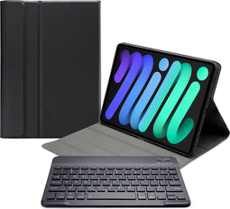 Mobilize Tablethoes geschikt voor Apple iPad Mini 6 (2021) Hoes | Mobilize Detachable Bluetooth Keyboard QWERTY Bluetooth Toetsenbord Bookcase - Zwart