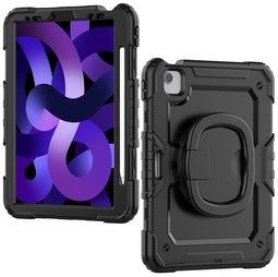 Mobilize Tablethoes geschikt voor Apple iPad Pro 11 Inch (2021) Hardcase Backcover | Mobilize Rotating Defender + Schouderband | Schokbestendig iPad Pro 11 Inch (2021) Telefoonhoesje | Anti Shock Proof + Standaard - Zwart