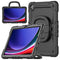 Mobilize Tablethoes geschikt voor Samsung Galaxy Tab A9 Plus (2023) Hardcase Backcover | Mobilize Rotating Defender + Schouderband | Schokbestendig Galaxy Tab A9 Plus (2023) Telefoonhoesje | Anti Shock Proof + Standaard - Zwart