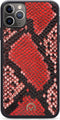 Mobilize Telefoonhoesje geschikt voor Apple iPhone 11 Pro Hoesje | Mobilize Gelly Velvet Uitneembare 2in1 Clutch | Pasjeshouder voor 3 Pasjes | Telefoonhoesje voor Pinpas / OV Kaart / Rijbewijs - Red Snake | Rood