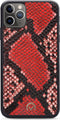 Mobilize Telefoonhoesje geschikt voor Apple iPhone 11 Pro Max Hoesje | Mobilize Gelly Velvet Uitneembare 2in1 Clutch | Pasjeshouder voor 3 Pasjes | Telefoonhoesje voor Pinpas / OV Kaart / Rijbewijs - Red Snake | Rood