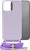 Mobilize Telefoonhoesje geschikt voor Apple iPhone 13 Flexibel TPU | Mobilize Lanyard Gelly Hoesje met koord - Pastel Purple | Paars