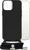 Mobilize Telefoonhoesje geschikt voor Apple iPhone 13 Mini Flexibel TPU | Mobilize Lanyard Gelly Hoesje met koord - Zwart