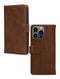Mobilize Telefoonhoesje geschikt voor Apple iPhone 13 Pro Hoesje Echt Leer | Mobilize Wallet Bookcase Portemonnee | Pasjeshouder voor 3 Pasjes | Telefoonhoesje voor Pinpas / OV Kaart / Rijbewijs - Bruin