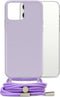 Mobilize Telefoonhoesje geschikt voor Apple iPhone 13 Pro Max Flexibel TPU | Mobilize Lanyard Gelly Hoesje met koord - Pastel Purple | Paars