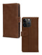 Mobilize Telefoonhoesje geschikt voor Apple iPhone 14 Pro Hoesje Echt Leer | Mobilize Wallet Bookcase Portemonnee | Pasjeshouder voor 3 Pasjes | Telefoonhoesje voor Pinpas / OV Kaart / Rijbewijs - Bruin