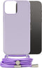 Mobilize Telefoonhoesje geschikt voor Apple iPhone 14 Pro Max Flexibel TPU | Mobilize Lanyard Gelly Hoesje met koord - Pastel Purple | Paars