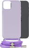 Mobilize Telefoonhoesje geschikt voor Apple iPhone 15 Plus Flexibel TPU | Mobilize Lanyard Gelly Hoesje met koord - Pastel Purple | Paars