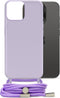 Mobilize Telefoonhoesje geschikt voor Apple iPhone 15 Pro Flexibel TPU | Mobilize Lanyard Gelly Hoesje met koord - Pastel Purple | Paars