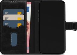 Mobilize Telefoonhoesje geschikt voor Apple iPhone 16 Plus MagSafe Hoesje | Mobilize MagSafe Gelly Wallet 2in1 Case | Geschikt voor MagSafe | Geschikt voor Draadloos Opladen met Magnetische Ring | MagSafe Case - Zwart