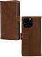 Mobilize Telefoonhoesje geschikt voor Apple iPhone 16 Pro Hoesje Echt Leer | Mobilize Wallet Bookcase Portemonnee | Pasjeshouder voor 3 Pasjes | Telefoonhoesje voor Pinpas / OV Kaart / Rijbewijs - Bruin