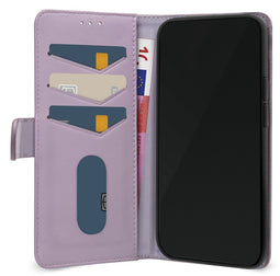 Mobilize Telefoonhoesje geschikt voor Apple iPhone 16e Hoesje | Mobilize Premium Gelly Bookcase Portemonnee | Pasjeshouder voor 3 Pasjes | Telefoonhoesje voor Pinpas / OV Kaart / Rijbewijs - Paars