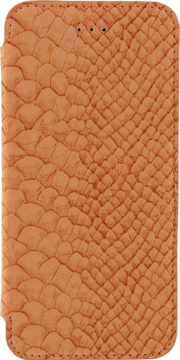 Mobilize Telefoonhoesje geschikt voor Apple iPhone 6 Hoesje | Mobilize Slim Gelly Bookcase - Snake Apricot | Bruin