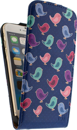 Mobilize Telefoonhoesje geschikt voor Apple iPhone 6 Hoesje | Mobilize Ultra Slim Flip Flipcase - Birdy | Paars