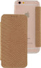 Mobilize Telefoonhoesje geschikt voor Apple iPhone 6 Hoesje | Mobilize Slim Booklet Bookcase | Pasjeshouder voor 1 Pasje | Telefoonhoesje voor Pinpas / OV Kaart / Rijbewijs - Snake Creamy Rose | Bruin