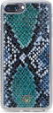 Mobilize Telefoonhoesje geschikt voor Apple iPhone 6 Plus Hoesje | Mobilize Gelly Velvet Uitneembare 2in1 Clutch | Pasjeshouder voor 3 Pasjes | Telefoonhoesje voor Pinpas / OV Kaart / Rijbewijs - Royal Blue Snake | Blauw