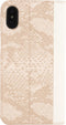 Mobilize Telefoonhoesje geschikt voor Apple iPhone X Hoesje | Mobilize Premium Gelly Bookcase | Pasjeshouder voor 2 Pasjes | Telefoonhoesje voor Pinpas / OV Kaart / Rijbewijs - Snake Light Peach | Bruin