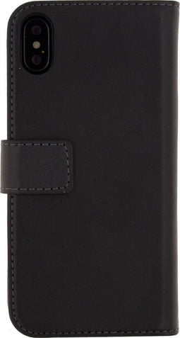 Mobilize Telefoonhoesje geschikt voor Apple iPhone X Hoesje | Mobilize Classic Wallet Bookcase Portemonnee | Pasjeshouder voor 2 Pasjes | Telefoonhoesje voor Pinpas / OV Kaart / Rijbewijs - Zwart