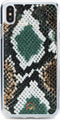 Mobilize Telefoonhoesje geschikt voor Apple iPhone X Hoesje | Mobilize Gelly Velvet Uitneembare 2in1 Clutch | Pasjeshouder voor 3 Pasjes | Telefoonhoesje voor Pinpas / OV Kaart / Rijbewijs - Green Snake | Groen
