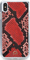 Mobilize Telefoonhoesje geschikt voor Apple iPhone X Hoesje | Mobilize Gelly Velvet Uitneembare 2in1 Clutch | Pasjeshouder voor 3 Pasjes | Telefoonhoesje voor Pinpas / OV Kaart / Rijbewijs - Red Snake | Rood