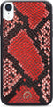 Mobilize Telefoonhoesje geschikt voor Apple iPhone XR Hoesje | Mobilize Gelly Velvet Uitneembare 2in1 Clutch | Pasjeshouder voor 3 Pasjes | Telefoonhoesje voor Pinpas / OV Kaart / Rijbewijs - Red Snake | Rood