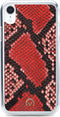 Mobilize Telefoonhoesje geschikt voor Apple iPhone XR Hoesje | Mobilize Gelly Velvet Uitneembare 2in1 Clutch | Pasjeshouder voor 3 Pasjes | Telefoonhoesje voor Pinpas / OV Kaart / Rijbewijs - Red Snake | Rood