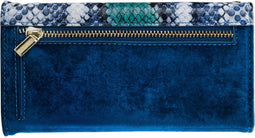 Mobilize Telefoonhoesje geschikt voor Apple iPhone XS Hoesje | Mobilize Gelly Velvet Uitneembare 2in1 Clutch | Pasjeshouder voor 3 Pasjes | Telefoonhoesje voor Pinpas / OV Kaart / Rijbewijs - Royal Blue Snake | Blauw