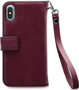 Mobilize Telefoonhoesje geschikt voor Apple iPhone XS Max Hoesje | Mobilize Gelly Zipper Uitneembare 2in1 Clutch | Pasjeshouder voor 3 Pasjes | Telefoonhoesje voor Pinpas / OV Kaart / Rijbewijs - Bordeaux | Bordeaux rood