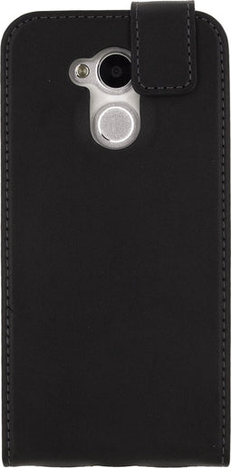 Mobilize Telefoonhoesje geschikt voor HONOR 6A Hoesje | Mobilize Classic Gelly Flipcase | Pasjeshouder voor 1 Pasje | Telefoonhoesje voor Pinpas / OV Kaart / Rijbewijs - Zwart