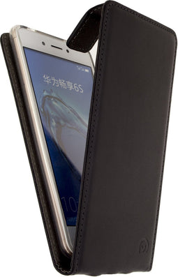Mobilize Telefoonhoesje geschikt voor HONOR 6C Hoesje | Mobilize Classic Gelly Flipcase | Pasjeshouder voor 1 Pasje | Telefoonhoesje voor Pinpas / OV Kaart / Rijbewijs - Zwart