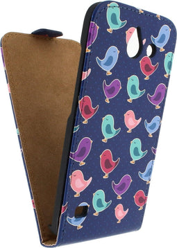 Mobilize Telefoonhoesje geschikt voor Huawei Ascend Y550 Hoesje | Mobilize Ultra Slim Flip Flipcase - Birdy | Paars