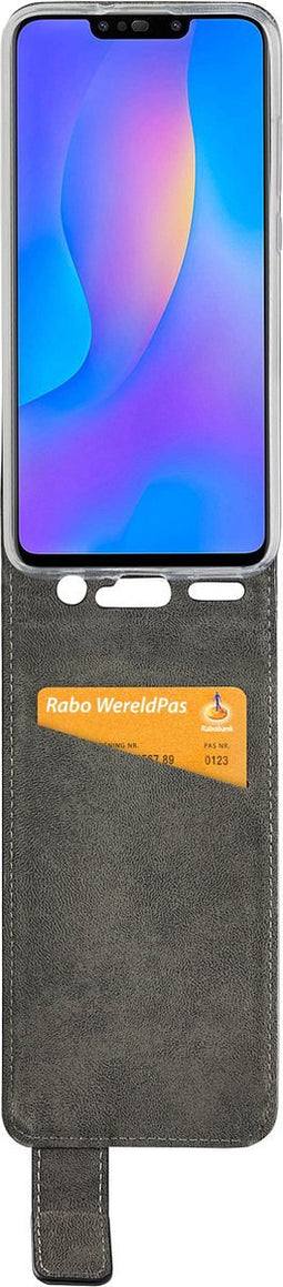 Mobilize Telefoonhoesje geschikt voor Huawei P Smart Plus (2019) Hoesje | Mobilize Classic Gelly Bookcase | Pasjeshouder voor 1 Pasje | Telefoonhoesje voor Pinpas / OV Kaart / Rijbewijs - Zwart