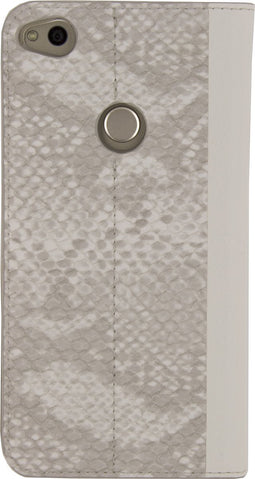 Mobilize Telefoonhoesje geschikt voor Huawei P8 Lite (2017) Hoesje | Mobilize Premium Gelly Bookcase Portemonnee | Pasjeshouder voor 2 Pasjes | Telefoonhoesje voor Pinpas / OV Kaart / Rijbewijs - Snake Light Grey | Grijs