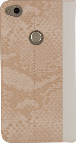 Mobilize Telefoonhoesje geschikt voor Huawei P8 Lite (2017) Hoesje | Mobilize Premium Gelly Bookcase Portemonnee | Pasjeshouder voor 2 Pasjes | Telefoonhoesje voor Pinpas / OV Kaart / Rijbewijs - Snake Light Peach | Bruin