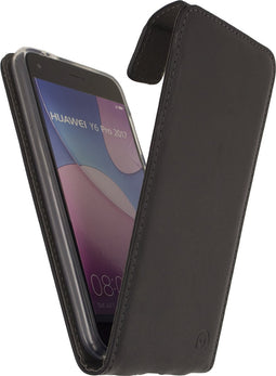 Mobilize Telefoonhoesje geschikt voor Huawei Y6 Pro (2017) Hoesje | Mobilize Classic Gelly Flipcase | Pasjeshouder voor 1 Pasje | Telefoonhoesje voor Pinpas / OV Kaart / Rijbewijs - Zwart