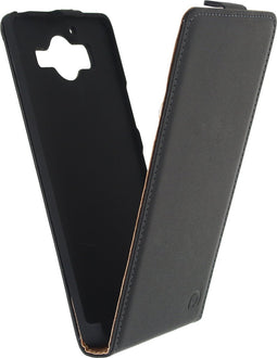 Mobilize Telefoonhoesje geschikt voor Microsoft Lumia 950 Hoesje | Mobilize Classic Flip Flipcase | Pasjeshouder voor 1 Pasje | Telefoonhoesje voor Pinpas / OV Kaart / Rijbewijs - Zwart