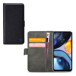 Mobilize Telefoonhoesje geschikt voor Motorola Moto G22 Hoesje | Mobilize Classic Gelly Wallet Bookcase Portemonnee | Pasjeshouder voor 2 Pasjes | Telefoonhoesje voor Pinpas / OV Kaart / Rijbewijs - Zwart