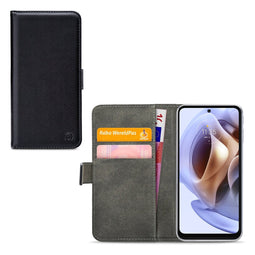 Mobilize Telefoonhoesje geschikt voor Motorola Moto G31 Hoesje | Mobilize Classic Gelly Wallet Bookcase Portemonnee | Pasjeshouder voor 2 Pasjes | Telefoonhoesje voor Pinpas / OV Kaart / Rijbewijs - Zwart