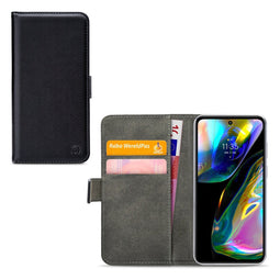 Mobilize Telefoonhoesje geschikt voor Motorola Moto G82 Hoesje | Mobilize Classic Gelly Wallet Bookcase Portemonnee | Pasjeshouder voor 2 Pasjes | Telefoonhoesje voor Pinpas / OV Kaart / Rijbewijs - Zwart