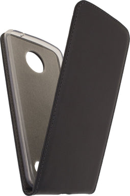 Mobilize Telefoonhoesje geschikt voor Motorola Moto Z2 Force Hoesje | Mobilize Classic Gelly Flipcase | Pasjeshouder voor 1 Pasje | Telefoonhoesje voor Pinpas / OV Kaart / Rijbewijs - Zwart