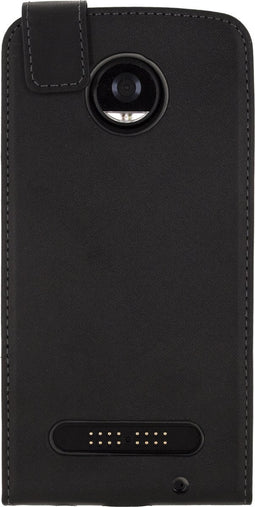 Mobilize Telefoonhoesje geschikt voor Motorola Moto Z2 Play Hoesje | Mobilize Classic Gelly Flipcase | Pasjeshouder voor 1 Pasje | Telefoonhoesje voor Pinpas / OV Kaart / Rijbewijs - Zwart