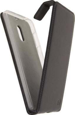 Mobilize Telefoonhoesje geschikt voor Nokia 6 Hoesje | Mobilize Classic Gelly Flipcase | Pasjeshouder voor 1 Pasje | Telefoonhoesje voor Pinpas / OV Kaart / Rijbewijs - Zwart