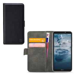 Mobilize Telefoonhoesje geschikt voor Nokia C2 2E Hoesje | Mobilize Classic Gelly Wallet Bookcase Portemonnee | Pasjeshouder voor 2 Pasjes | Telefoonhoesje voor Pinpas / OV Kaart / Rijbewijs - Zwart