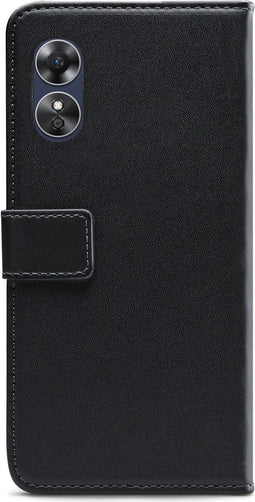 Mobilize Telefoonhoesje geschikt voor OPPO A17 Hoesje | Mobilize Classic Gelly Wallet Bookcase Portemonnee | Pasjeshouder voor 2 Pasjes | Telefoonhoesje voor Pinpas / OV Kaart / Rijbewijs - Zwart