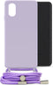 Mobilize Telefoonhoesje geschikt voor Samsung Galaxy A03 Flexibel TPU | Mobilize Lanyard Gelly Hoesje met koord - Pastel Purple | Paars