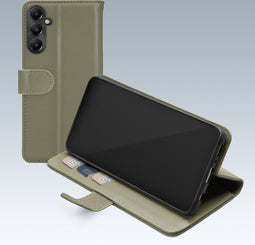 Mobilize Telefoonhoesje geschikt voor Samsung Galaxy A05s Hoesje | Mobilize Premium Gelly Wallet Bookcase Portemonnee | Pasjeshouder voor 3 Pasjes | Telefoonhoesje voor Pinpas / OV Kaart / Rijbewijs - Groen